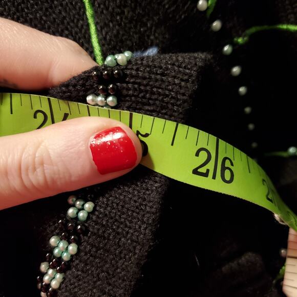 Vintage Halloween Maximalist Beaded Cardigan Sweater Vest Kitschy Spider Webs - Picture 2 of 10